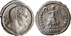 Roman Imperial Constantine I. Siliqua; Constantine I; 307-337 AD, Antioch, c. 335-6 AD, Siliqua, 3.10g. RIC-105. Obv: No legend. Diademed head r. Rx: Victory advancing l., SM in exergue. Ex Leu Web 25