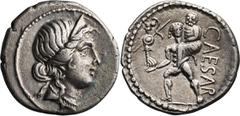 Imperatorial Julius Caesar. Denarius; Julius Caesar; 47-46 BC, African Mint, Denarius, 3.71g. Cr-458/1, Syd-1013. Obv: The obverse shows the head of Venus wearing a diadem. Rx: The reverse illustrates