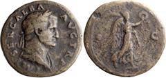Roman Imperial Galba. Sestertius; Galba; 68-69 AD, Rome, Sestertius, 23.68g. Obv: IMP SER GALBA - AVG TR P Bust laureate, draped r. Rx: S - C Victory advancing r. holding wreath and palm. An interesti