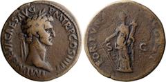 Roman Imperial Nerva. Sestertius; Nerva; 96-98 AD, Rome, 97 AD, Sestertius, 25.01g. BM-107, Paris-98, C-67 (5 Fr.), RIC-83. Obv: IMP NERVA CAES AVG - P M TR P COS III P P Head laureate r. Rx: FORTVN[A