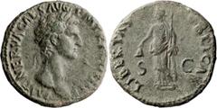 Roman Imperial Nerva. 40-as; Nerva; 96-98 AD, Rome, 97 AD, As, 11.36g. BM-131, Paris-117, C-115, RIC-86. Obv: IMP NERVA CAES AVG - P M TR P COS III P P Head laureate r. Rx: LIBERTAS - [P]VBLICA on l. 