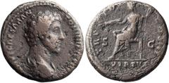 Roman Imperial Marcus Aurelius as Caesar. 40-as; Marcus Aurelius as Caesar; 139-161 AD, Rome, c. 150 AD, As, 15.05g. Strack-1043 (4 spec., including 2 with same bust type as ours). Obv: [AVRELIVS] CAE