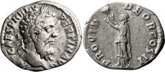 Roman Imperial Pertinax. Denarius; Pertinax; 193 AD, Rome, Denarius, 3.47g. BMC-10 note, citing C-40. Obv: IMP CAES P HELV - PERTIN AVG Head laureate r. Rx: PROVID - DEOR COS II Providentia standing l