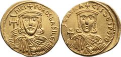 Byzantine Nicephorus I and Stauracius. Solidus; Nicephorus I and Stauracius; 802-811 AD. Constantinople, 803-811 AD, Solidus, 4.37g. Berk-238, Sear-1604. Obv: nICI - FOROS bASIL E' Bust of Nicephorus 
