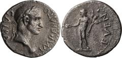 Roman Imperial Galba. Denarius; Galba; 68-69 AD, Spain, 68-69 AD, Denarius, 3.27g. BMC-p. 343, pl. 54.1 (Vienna, prob. same dies), C-14 (50 Fr.). Obv: IMPERATO (sic) GALBA Head laureate r. on globe. R