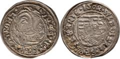 World Coins Hungary, Vladislaus II, 1490-1516, 1504, KH, Denar, EF/AU; Hungary, Vladislaus II, 1490-1516, 1504 KH, Denar, EF/AU, Silver. 0.7g, 16.1mm. Usually a common type but this is an error: Shiel