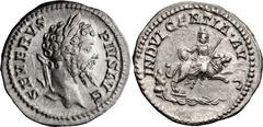 Roman Imperial Septimius Severus. Denarius; Septimius Severus; Unique Septimius Severus Denarius, Omitting "IN CARTH" on Reverse 193-211 AD, Rome, 203 AD, Denarius, 3.10g. Cf. BM-334, pl. 35.13. Obv: 