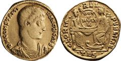 Roman Imperial Constantius Gallus as Caesar. Solidus; Constantius Gallus as Caesar; 351-354 AD, Thessalonica, Solidus, 3.96g. RIC-151, Depeyrot-9/2. Obv: D N CONSTANTIVS NOB CAES, bare-headed, draped 