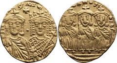 Byzantine Constantine VI and Irene with Leo III-IV and Constantine V. Solidus; Constantine VI and Irene with Leo III-IV and Constantine V; Constantinople, c. 790-92 AD, Solidus, 4.40g. Sear-1593, DO-1