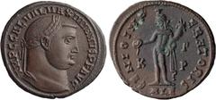 Roman Imperial Galerius as Augustus. Follis; Galerius as Augustus; 305-311 AD, Alexandria, 308-10 AD, Follis, 6.95g. RIC-101a, officina G=3. Obv: IMP C GAL VAL MAXIMIANVS P F AVG Head laureate r. Rx: 