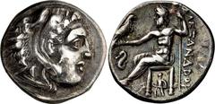 Ancient Greek Macedonia, Alexander III The Great. Drachm; Macedonia, Alexander III The Great; 323-317 BC, Drachm, 4.19g. Price-1379. Obv: Head of Herakles r., wearing lion-skin headdress. Rx:[A]ΛΕΞΑΝΔ