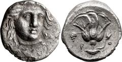 Ancient Greek Caria, Rhodes. Achaean League Hemidrachm, ex BCD; Caria, Rhodes; c. 340-316 BC, Hemidrachm, 1.64g. Ashton-103; HN Online-815; SNG Keckman-442. Obv: Head of Helios facing three-quarters r