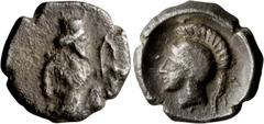 Ancient Greek Uncertain Mint in Cilicia. Archaic Tetartemorion; Uncertain Mint in Cilicia; 4th Century BC, Tetartemorion, 0.18g. Troxell & Kagan-12, Sunrise-94, SNG Paris BN-, SNG Levante-. Obv: Persi