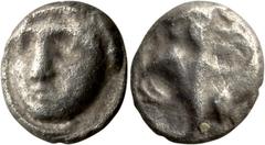 Ancient Greek Persia, Achaemenid Empire, Artaxerxes II to Darius III. Archaic Tetartemorion; Persia, Achaemenid Empire, Artaxerxes II to Darius III; c. 400-332 BC, Tetartemorion, 0.12g. Corfù Type 3.4