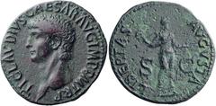 Roman Imperial Claudius I. 40-as; Claudius I; 41-54 AD, Rome, 41-2 AD, As, 9.99g. BMC-p. 185, von Kaenel-pp. 25-26. Obv: TI CLAVDIVS CAESAR AVG P M TR P IMP Head bare l. Rx: LIBERTAS - AVGVSTA around,