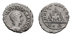 Tranquillina; Caesarea, Cappadocia, Year 4=241 AD, Drachm, 3.14g. Emporium Hamburg 71, 8 May 2014, lot 296 (same dies); bust and legend var. of Sydenham/Malloy-617aa. Obv: CABINIA TRANKVΛΛIN AV Bust d