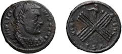 Roman Licinius I. AE 3, Reduced Follis; Licinius I; 308-324 AD, Thessalonica, 319 AD, Reduced Follis, 2.43g. RIC-68, officina A=1 (R3); C-179 (20 Fr.). Obv: IMP LICI - NIVS AVG Bust laureate, cuirasse