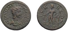 Roman Herennia Etruscilla. ; Herennia Etruscilla; Etenna, Pisidia, AE 24.5, 6.50g. RPC-1013 (2 spec.), pl.69 (same dies); Aulock, Pisidien II-671. Obv: EPENNIA AIT - POVCKI??A [CE - B] Draped bust r. 