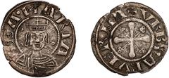 World France, ND, Denier, F/VF; France, ND Denier, F/VF, Bishopric of Clermont. Denier to the Virgin. Circa 12th Century. Auvergne region. 18.9mm, 1.0g. Roberts-4907. Slighly pourous but nice example.