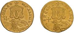Byzantine Gold Leo III. Solidus; Leo III; 717-741 AD. Constantinople, c. 737-741 AD, Solidus, 4.41g. Berk-218, DO-761, Sear-1504. Obv: 6NO LEO - N P A MUL Crowned facing bust of Leo III, holding cross
