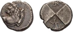 Greek Silver Tauric Chersonesus, Cherronesus. Achaean League Hemidrachm, ex BCD; Tauric Chersonesus, Cherronesus; c. 400-350 BC, Hemidrachm, 2.08g. Cf. BM-27 and 51; Sear-1602/6 var. Obv: Forepart of 