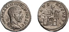 Roman Imperial Maximinus I Thrax. Denarius; Maximinus I Thrax; 235-238 AD, Rome, Spring 235 AD, Denarius, 3.34g. Eauze-599 (5 spec.), BM-21, C-85, RIC-14. Obv: No GERM, first portrait, resembling Seve