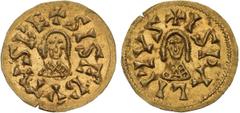 World Coins Spain, Visigoths, ND, Tremissis, EF; Spain, Visigoths, ND Tremissis, EF, Spain. Sisebut. 612-621. 20mm, 1.45 g. Ispalia (Seville) mint. +SISEBVTVSRE facing bust/+ISP?LI PIVS, facing bust. 