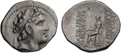 Greek Syria, Alexander I, 152-145 BC. Drachm; Syria, Alexander I, 152-145 BC; Drachm, 4.21g. SC-1785. Obv: Diademed head of Alexander I r. Rx: ??S???OS ?????????? in two lines on r., T????????S ??????