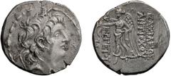 Greek Seleucid Kingdom, Antiochus VII. Drachm; Seleucid Kingdom, Antiochus VII; 138-129 BC. Uncertain Mint 106, in Syria, Northern Mesopotamia, or Cilicia, Drachm, 4.08g. SC-2090. Obv: Diademed head o