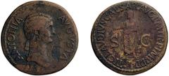 Roman Imperial Antonia. Dupondius; Antonia; Rome, Under Claudius, 42- c. 43 AD, Dupondius, 16.22g. BM-213, Paris-205 pl. XXVII (same obv. die), RIC-104, C-6. Obv: ANTONIA - AVGVSTA Bust draped r. Rx: 