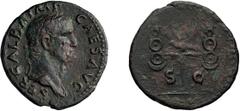 Roman Imperial Galba. 40-as; Galba; 68-69 AD, Rome, As, 10.30g. BM-149 var., Paris-142 var., C-271 (Rollin), RIC-300, Glasgow-47 pl. 27 (obv. only: same die as our coin). Obv: SER GALBA IMP - CAES AVG