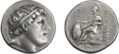 Greek Silver Pergamum, Attalus I. Tetradrachm; Pergamum, Attalus I; 241-197 BC, Tetradrachm, 16.80g. Westermark-V.II. Obv: Head of Philetairos r., wearing diadem with long ties, one rising, the other 