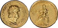 Ancient Gold Nero. Aureus; Nero; 54-68 AD, Rome, 66-7 AD, Aureus, 7.29g. BM-94, Paris-236, RIC-66 (R2), Calicó-445, C-317 (40 Fr.). Obv: IMP NERO CAESAR - AVGVSTVS Head laureate r. Rx: SALVS in exergu