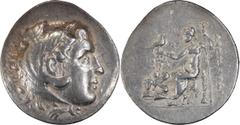 Greek Silver Macedonia, Alexander III The Great. Tetradrachm; Macedonia, Alexander III The Great; 336-323 BC. Chios, c. 270-220 BC, Tetradrachm, 16.91g. Price-2442, Bauslaugh-Series 87 (4 spec.). Obv: