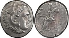 Greek Silver Macedonia, Alexander III The Great, 336-323 BC. Drachm; Macedonia, Alexander III The Great, 336-323 BC; Uncertain mint in Western Asia Minor, c. 188-180 BC, Drachm, 4.36g. Price-2756. Obv