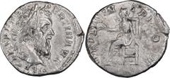 Roman Imperial Pertinax. Denarius; Pertinax; 193 AD, Rome, Denarius, 3.14g. BM-19, C-33 (60 Fr.), RIC-8a. Obv: IMP CAES P HELV - PERTIN AVG Head laureate r. Rx: OPI DIVIN - TR P COS II Ops seated l. h