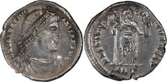 Roman Imperial Valentinian I. Siliqua; Valentinian I; 364-375 AD, Antioch, 364-7 AD, Siliqua, 1.91g. RIC-7a (S ), RSC-18-19†o. Obv: D N VALENTINI - ANVS P F AVG Pearl-diademed, draped, cuirassed bust 