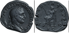 Imperial Bronze Gordian I Africanus. Sestertius; Gordian I Africanus; 238 AD, Sestertius, Rome, 20.73g. BM-12, C-11 (70 Fr.), RIC-11 (R). Obv: IMP CAES M ANT GORDIANVS AFR AVG Bust laureate, draped, c