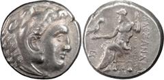Greek Coins Macedonia, Alexander III The Great, 336-323 BC. Drachm; Macedonia, Alexander III The Great, 336-323 BC; Uncertain mint in Western Asia Minor, c. 188-180 BC, Drachm, 4.33g. Price-2756. Obv: