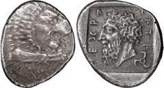 Greek Coins Dynast of Lycia, Mithrapata. Stater; Dynast of Lycia, Mithrapata; 385-375 BC, Stater, 9.80g. Kraay & Hirmer-658 (this coin); Olcay-Morkholm-66 (dies A3/P5, this coin); Boston-Supp.-22g. Ob