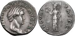 Roman Coins Otho. Denarius; Otho; 69 AD, Rome, Denarius, 3.57g. BM-19, Paris-12, C-15 (12 Fr.), RIC-10 (R3). Obv: [IMP] OTHO CAESAR AVG TR P Head bare r. Rx: SECVRI - TAS P R Securitas standing l. hol