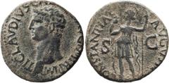 Roman Coins Claudius I. 40-as; Claudius I; 41-54 AD, Western provincial mint, 41-2 AD, As, 10.27g. Cf. Paris-pl. XXX, 276 and von Kaenel-pl. 32, 1645. Obv: TI CLAVDIVS CA[ESAR AV]G P M TR P IMP Head b