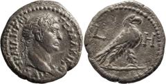 Roman Coins Trajan. ; Trajan; 98-117 AD, Alexandria, Egypt, Year 8 = 104/5 AD, Billon Tetradrachm, 11.23g. RPC-4175 (7 spec.), Emmett-374/8 (R5). Obv: AVT TPAIAN CEB - GEP ?AKIKO[C] Head laureate r. R