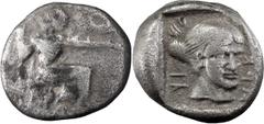 Greek Arcadia, Tegea. Achaean League Hemidrachm, ex BCD; Arcadia, Tegea; Arcadian League, c. 468-460 BC, Hemidrachm, 2.87g. Williams, NNM 155-210 (these dies); cf. Sear-2681. Obv: Zeus enthroned r. ho