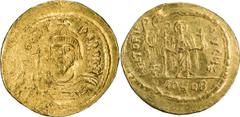 Gold Coins Focas. Solidus; Focas; 602-610 AD. Constantinople, c. 603-607 AD, Solidus, 4.34g. Berk-99, Sear-618, MIB-7. Obv: [O N] FOCAS - PERP AVI Draped, cuirassed bust facing, wearing crown without 