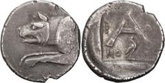 Greek Coins Argolis, Argos. Triobol; Argolis, Argos; Magistrate Hieronos, c. 90-50 BC, Triobol, 2.31g. BCD-1177; BM-114; Weber-4192, pl. 154 (this coin). Obv: Forepart of wolf l. Rx: Large A in shallo
