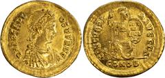 Ancient Gold Coins Arcadius. Solidus; Arcadius; 383-408 AD, Constantinople, 383-8 AD, Solidus, 4.38g. RIC-IX-231-70c-S, officina-4. Obv: D N ARCADI - VS P F AVG Diademed, draped, cuirassed bust r., se