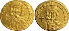 Ancient Gold Coins Leo III with Constantine V. Solidus; Leo III with Constantine V; 717-741 AD, Constantinople, Solidus, 4.35g. Berk-216 var., DO-3 var., Sear-1504. Obv: dNO LEO - N P A MUL Crowned fr