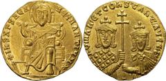 Ancient Gold Coins Constantine VII. Solidus; Constantine VII; 913-959 AD. Constantinople, 921 AD, Solidus, 4.40g. DO-4, Sear-1746. Ex HJB Buy or Bid Sale 125, lot 42, January 2002.. MS