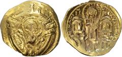 Ancient Gold Coins Andronicus II and Michael IX Hyperpyron. ; Andronicus II and Michael IX Hyperpyron; 1282-1320 AD. Constantinople, 1303-1320 AD and later, Hyperpyron, 3.08g. Obv: Bust of the Virgin,